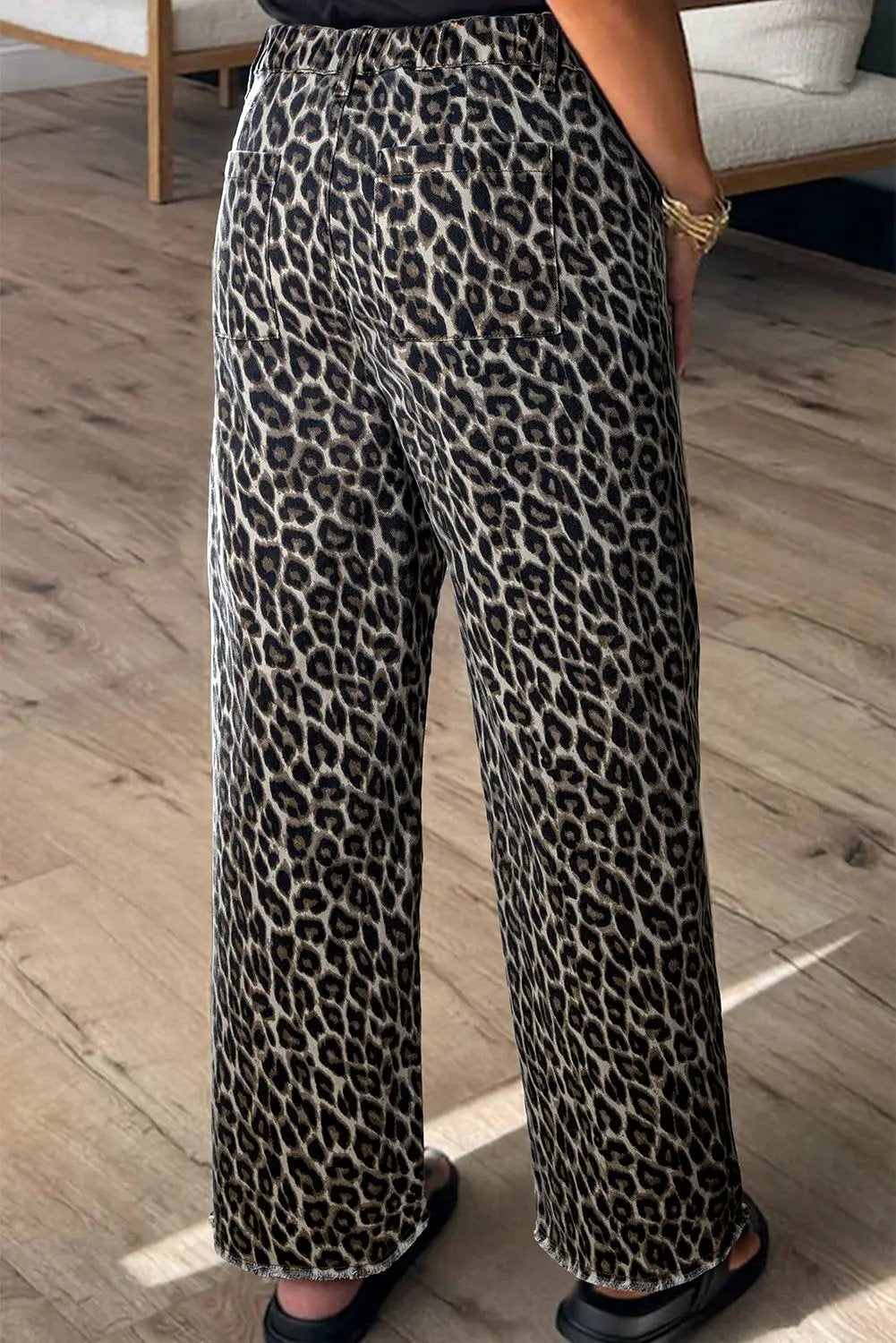 Grateful Threads Boutique Yellow Leopard Straight Leg Jeans - Jeans Yellow Leopard Straight Leg Jeans