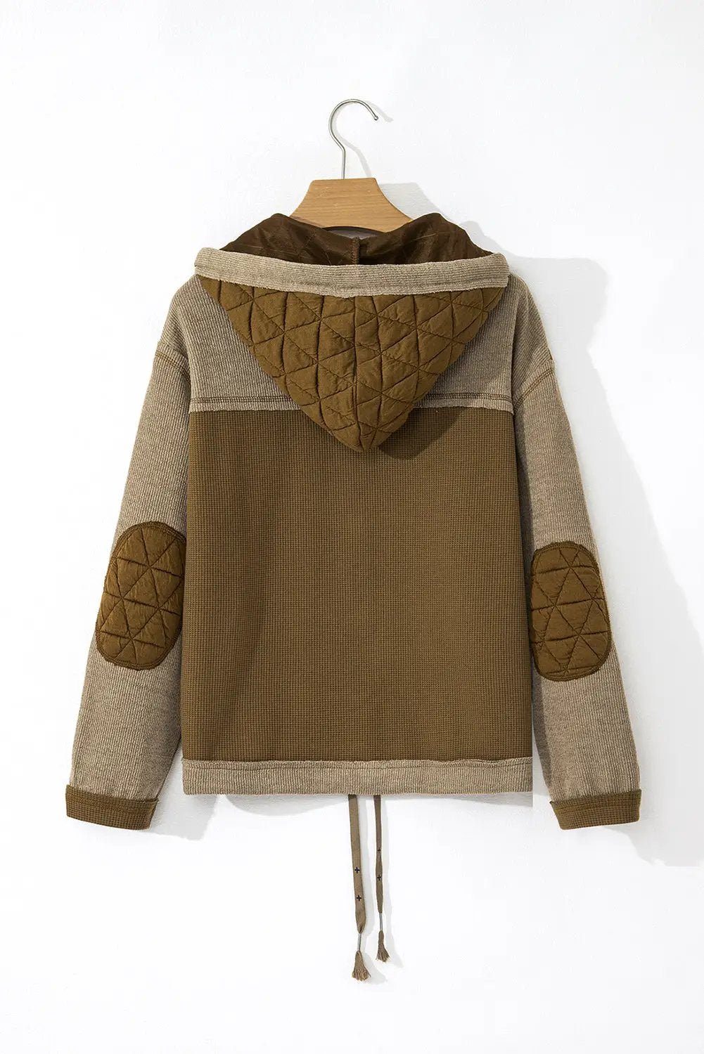 Grateful Threads Boutique Jungle Green Quilted Patchwork Hooded Jacket - Puffer Jackets