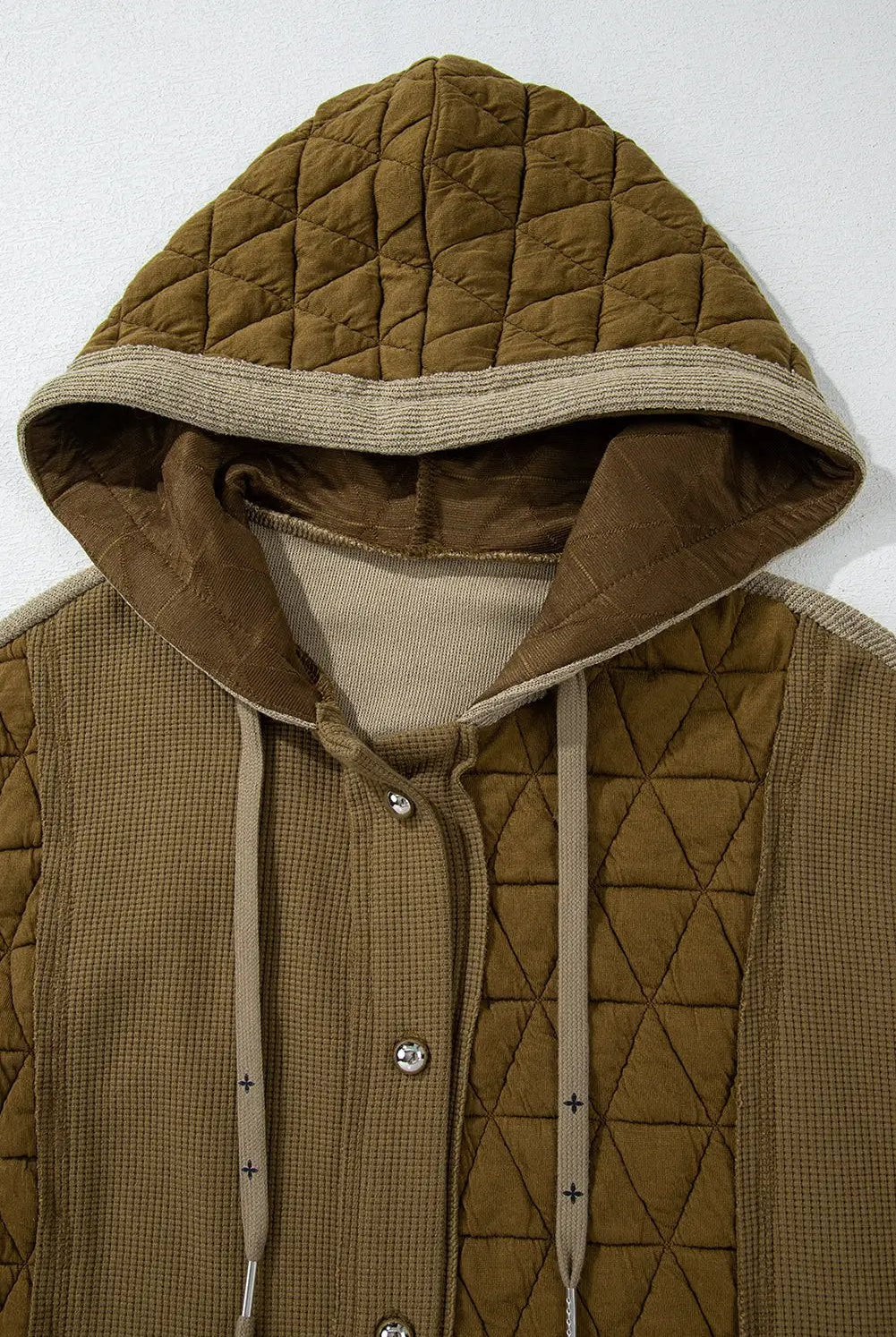 Grateful Threads Boutique Jungle Green Quilted Patchwork Hooded Jacket - Puffer Jackets