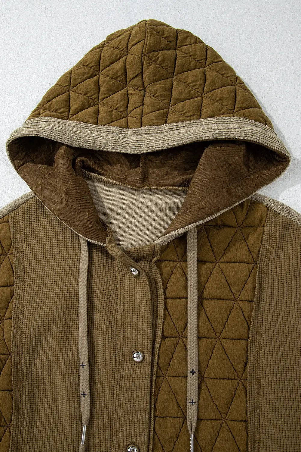 Grateful Threads Boutique Jungle Green Quilted Patchwork Hooded Jacket - Puffer Jackets