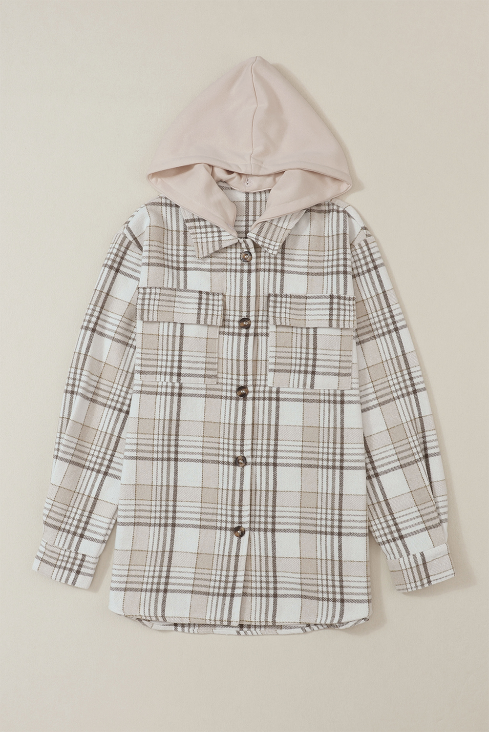 The Everly Plaid Shacket - Khaki — view 5