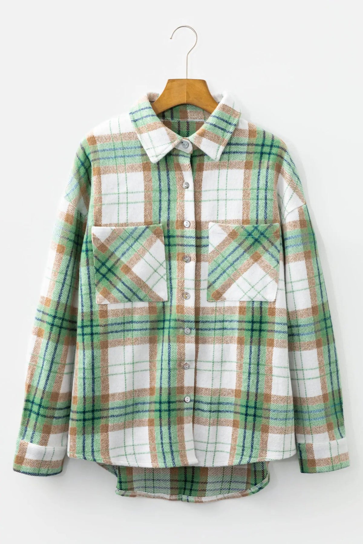 The Josie Plaid Shacket - Khaki — view 4