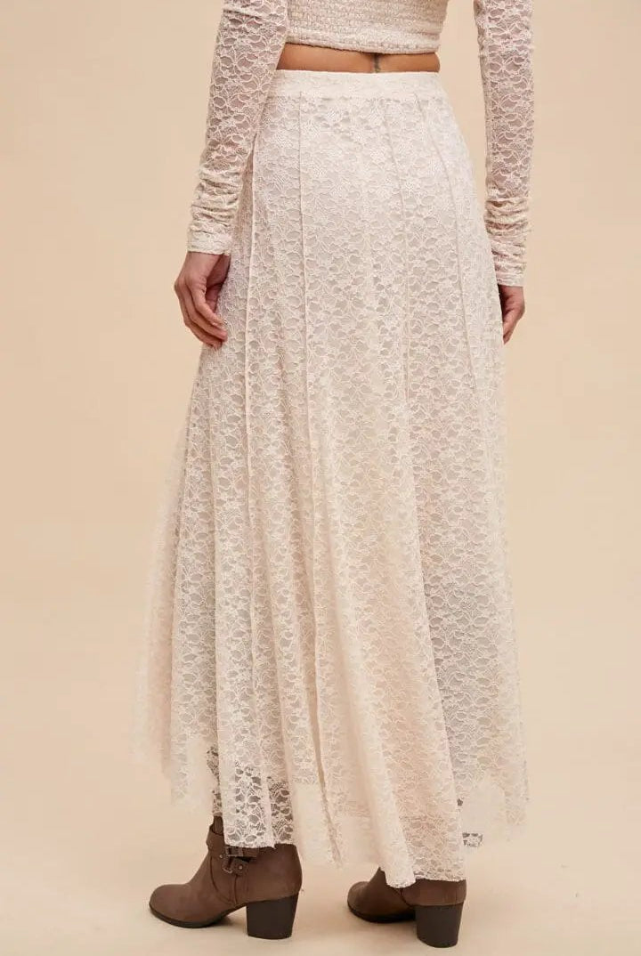In Loom The Made You Look Lace Floral Skirt - Skirts Lace Overlay Skirt