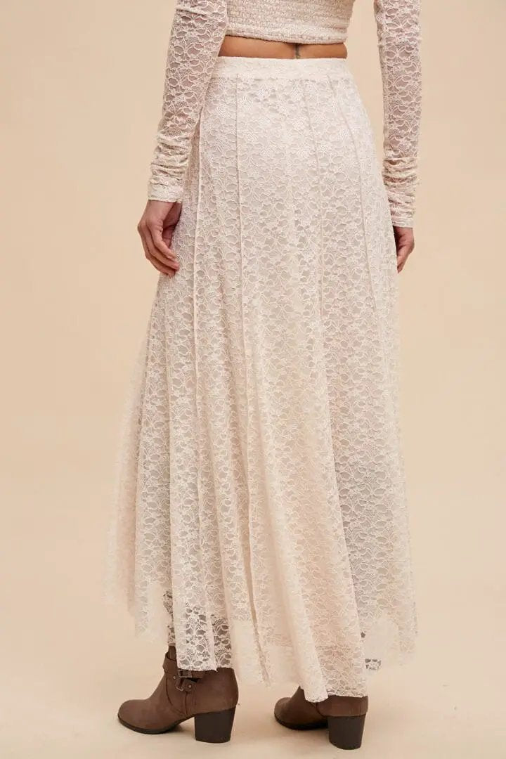 In Loom The Made You Look Lace Floral Skirt - Skirts Lace Overlay Skirt