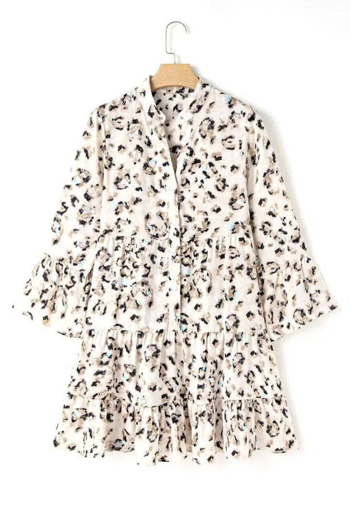Grateful Threads Boutique Leopard Tiered Dress - Dresses
