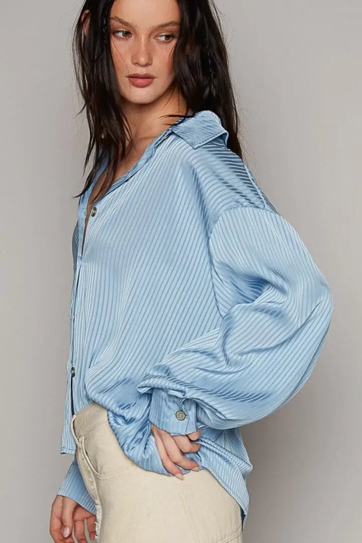 POL Metal Button Down Shirt - Shirts