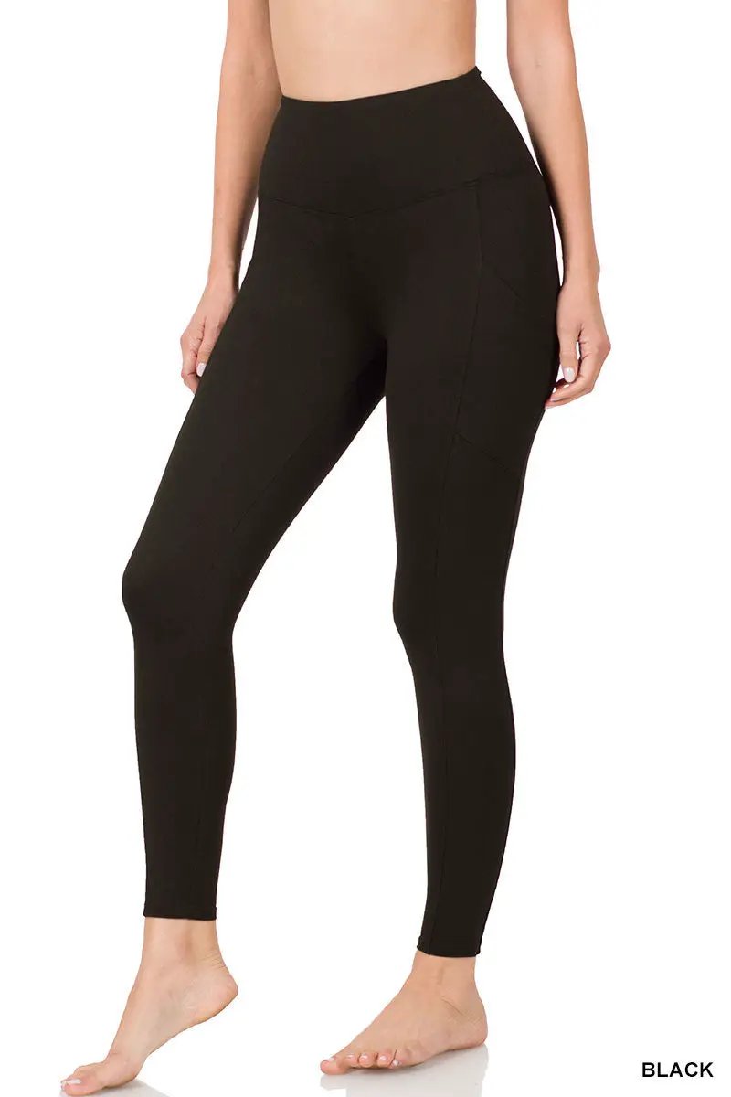 Zenana Brushed Microfiber Full Length Leggings - Leggings Brushed Microfiber Full Length Leggings