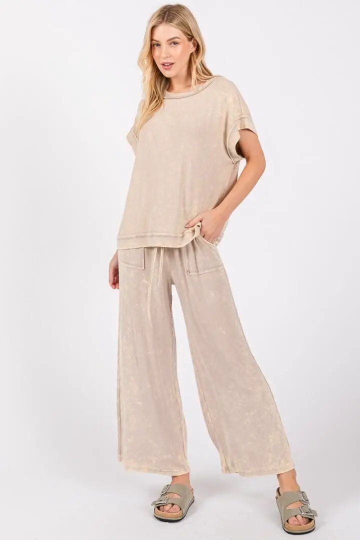 Sewn + Seen Mineral Washed Rib Set - Outfit Sets