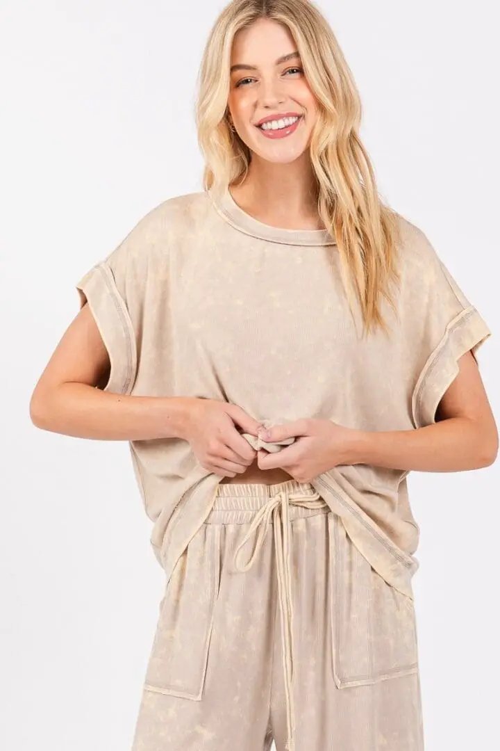 Sewn + Seen Mineral Washed Rib Set - Outfit Sets