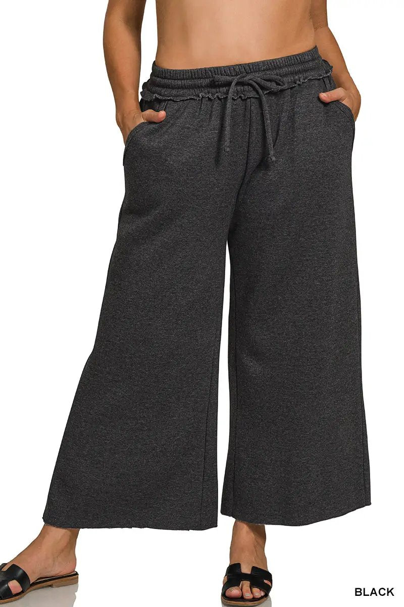 Zenana Zenana Plus Acid Wash Fleece Sweatpants with Pockets - Sweatpants Zenana Plus Acid Wash Fleece Sweatpants with Pockets