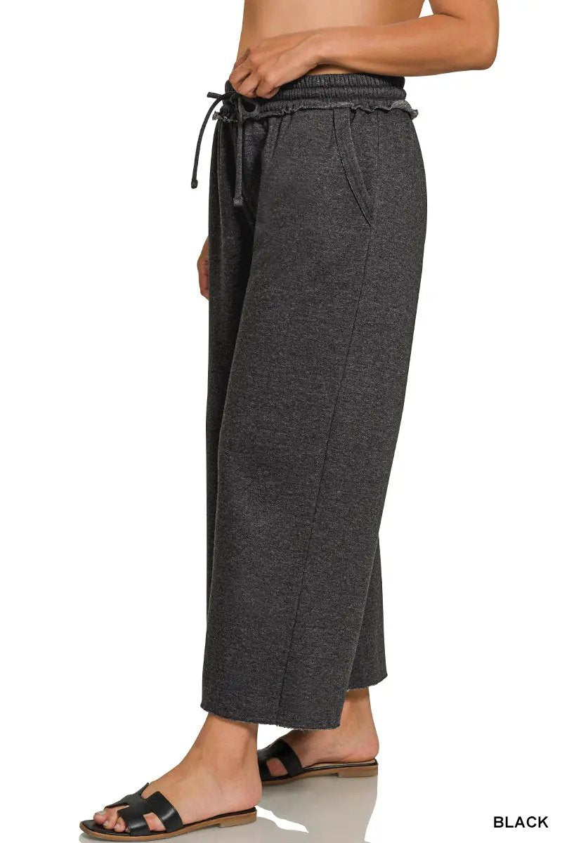 Zenana Zenana Plus Acid Wash Fleece Sweatpants with Pockets - Sweatpants Zenana Plus Acid Wash Fleece Sweatpants with Pockets