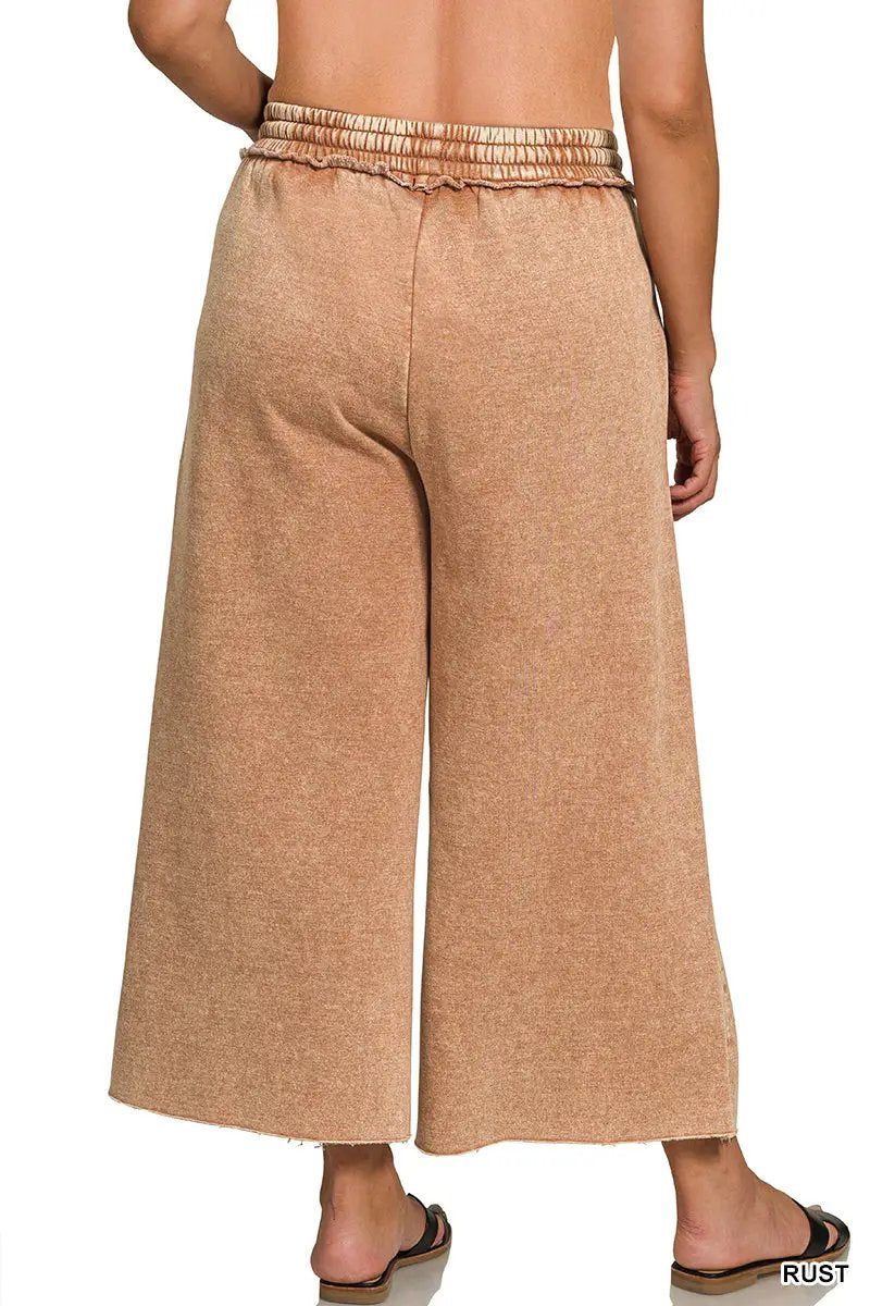 Zenana Zenana Plus Acid Wash Fleece Sweatpants with Pockets - Sweatpants Zenana Plus Acid Wash Fleece Sweatpants with Pockets