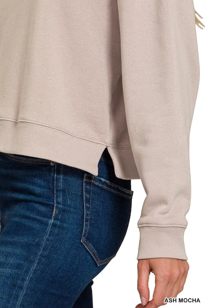 Zenana The Cloud Nine Fleece Lounge Set by Zenana - Outfit Sets Zenana Fleece Long Sleeve Sweatshirts & Shorts Set