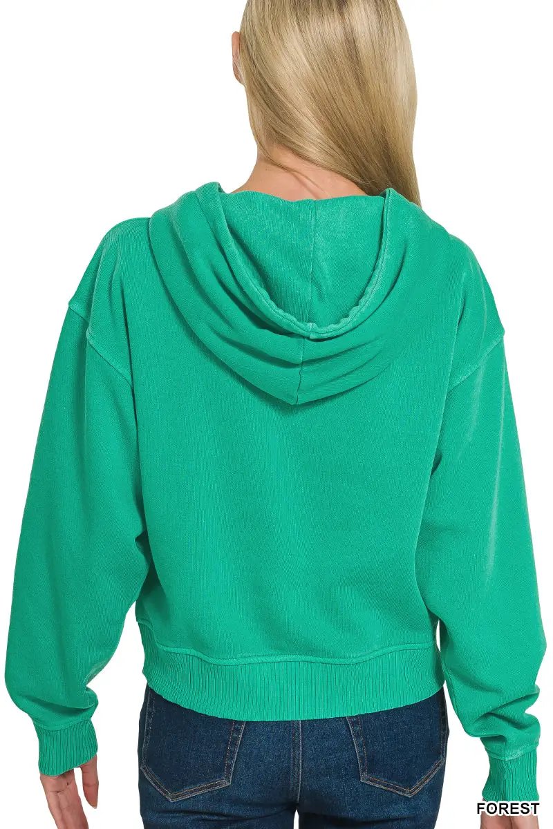 Zenana The Zenana Fleece Half Zip Kangaroo Pocket Hoodie - Hoodies