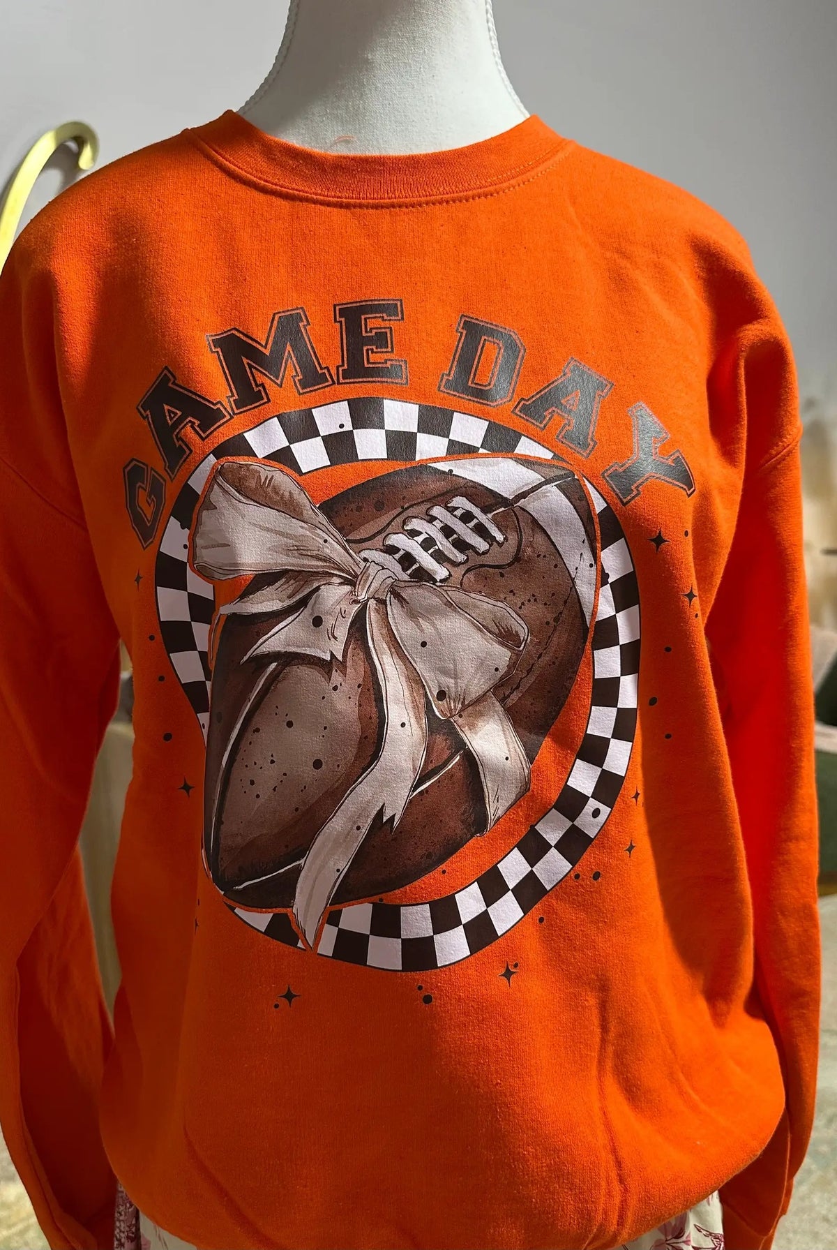 Grateful Threads Boutique Game Day Football Bow Sweatshirt - Sweatshirts Game day bow sweatshirt