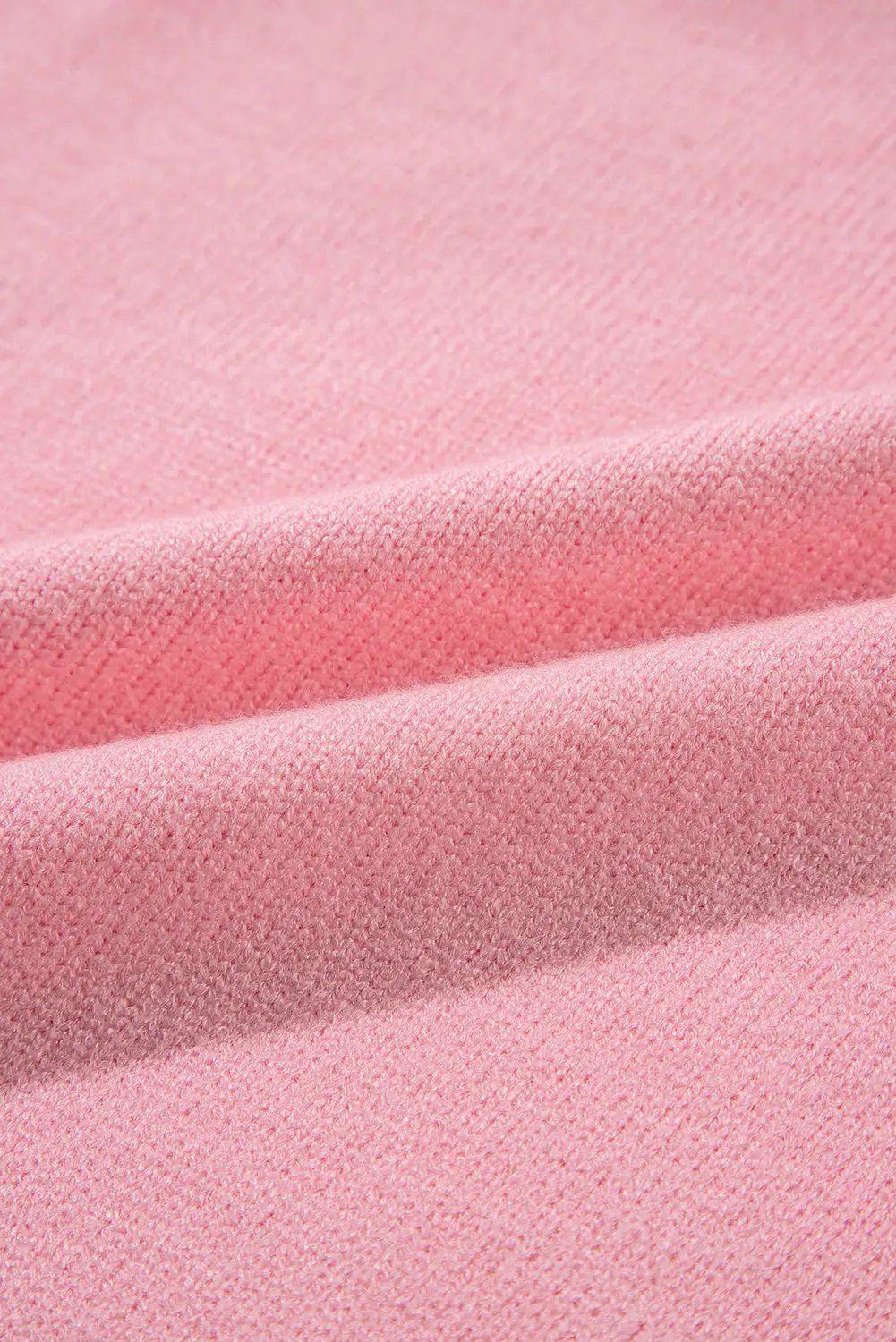 1 the Woman Peach Blossom Bloom Notched Neck Knit Sweater - Sweaters Peach Blossom Flower Detail Knitted Notched Neck Sweater