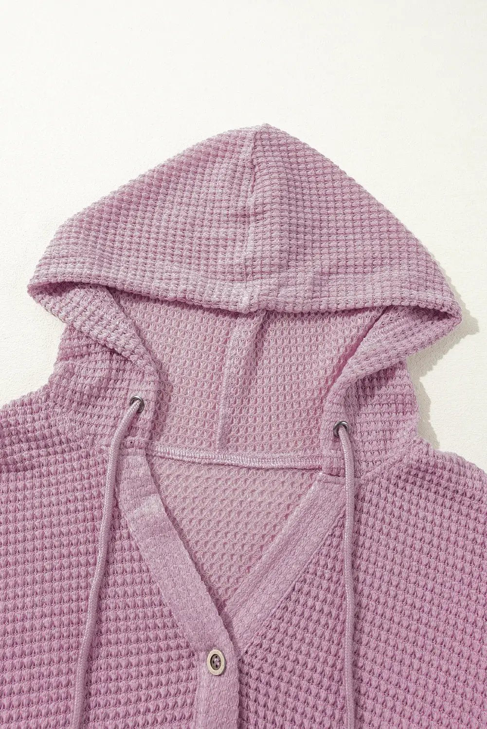 Grateful Threads Boutique Plus Size Lavender Hooded Waffle Knit Top - Shirts