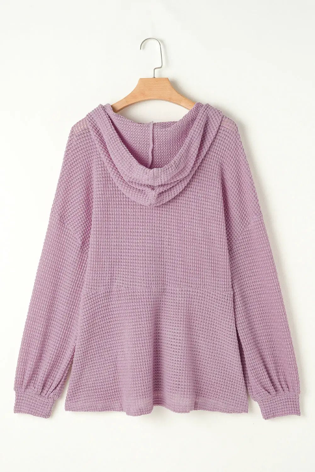 Grateful Threads Boutique Plus Size Lavender Hooded Waffle Knit Top - Shirts