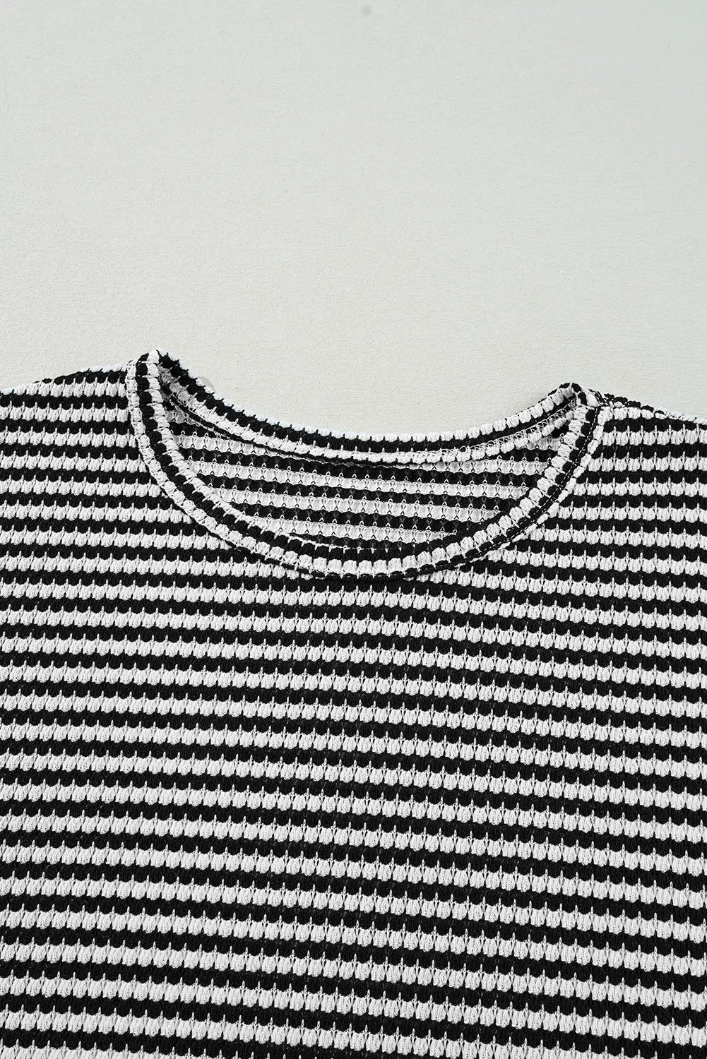 Grateful Threads Boutique Plus Size Black Stripe Puff Shoulder Top - Shirts