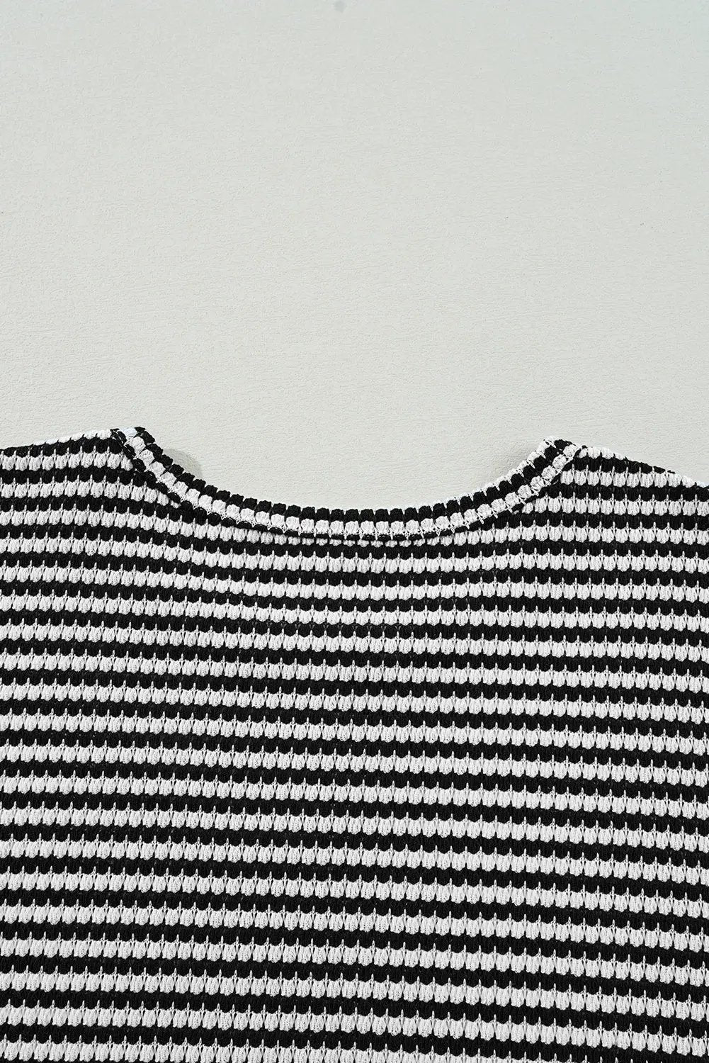 Grateful Threads Boutique Plus Size Black Stripe Puff Shoulder Top - Shirts