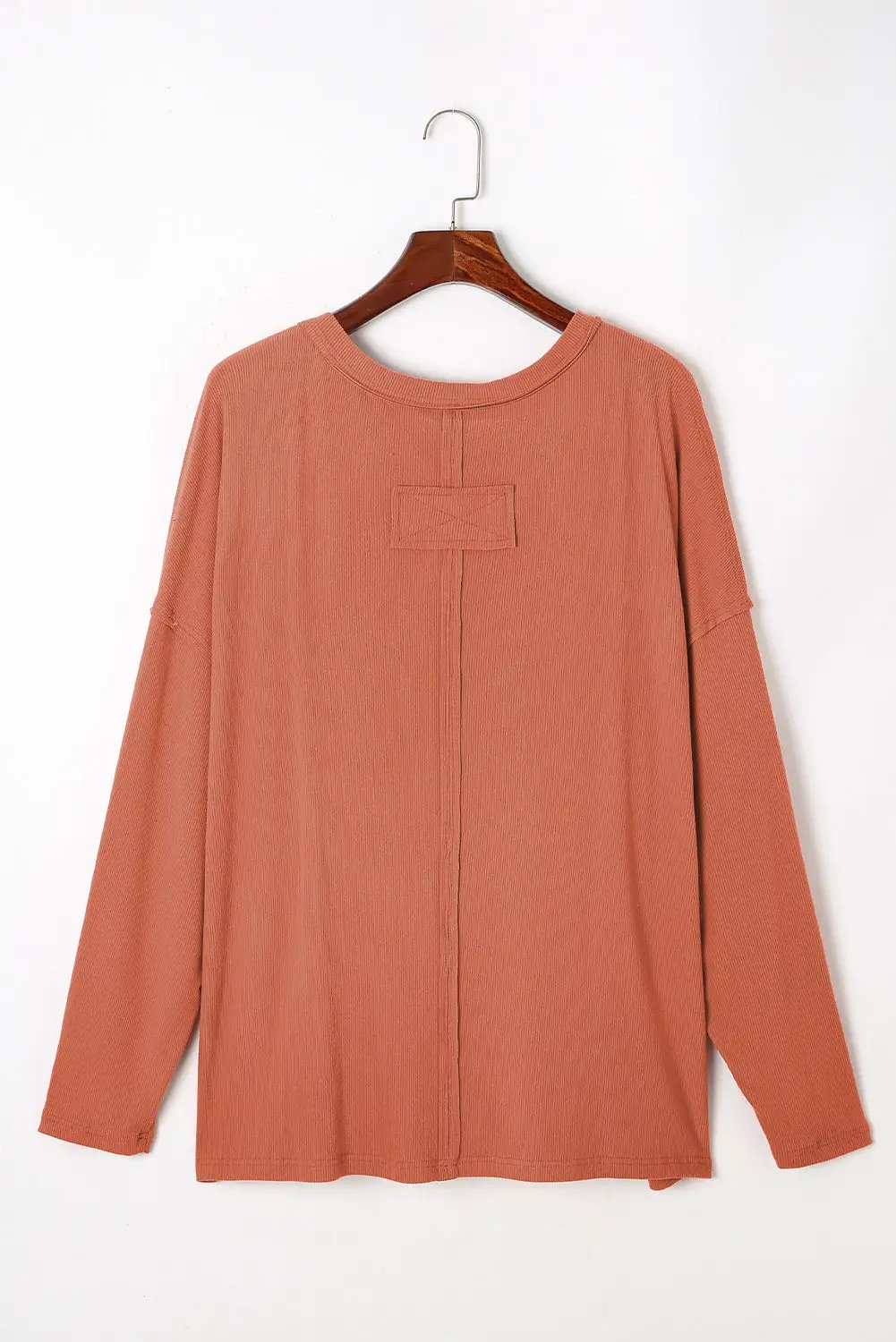 Grateful Threads Boutique Gold Flame Exposed Seam V Neck Long Sleeve Top PLUS - Blouses