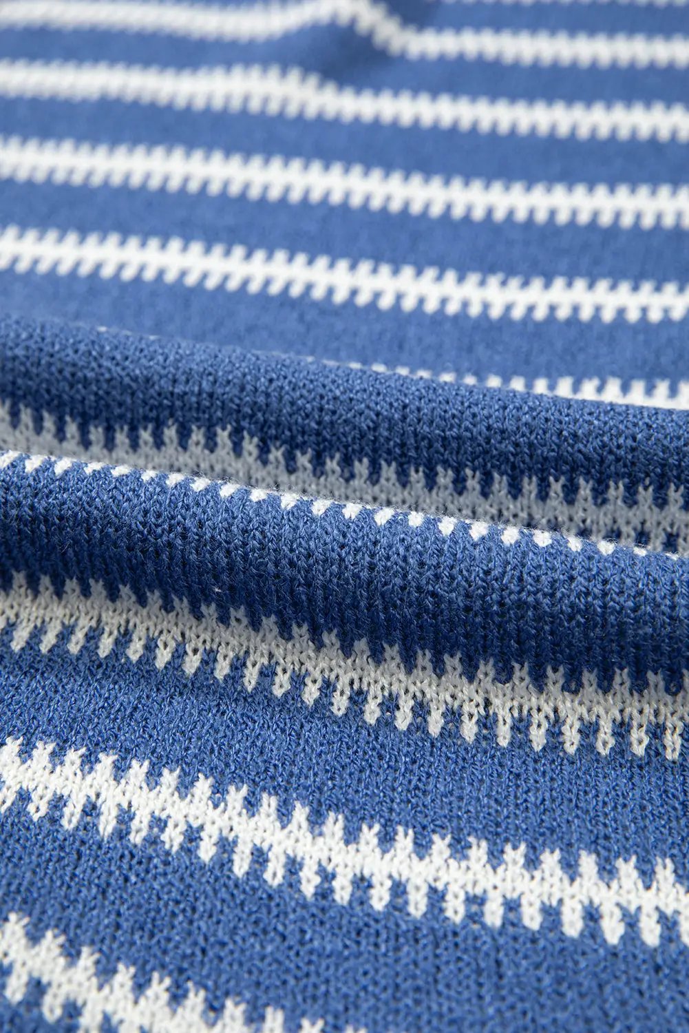 Grateful Threads Boutique Plus Size Blue Striped Drop Shoulder Sweater - Sweaters Sky Blue Stripe Drop Shoulder Casual Sweater