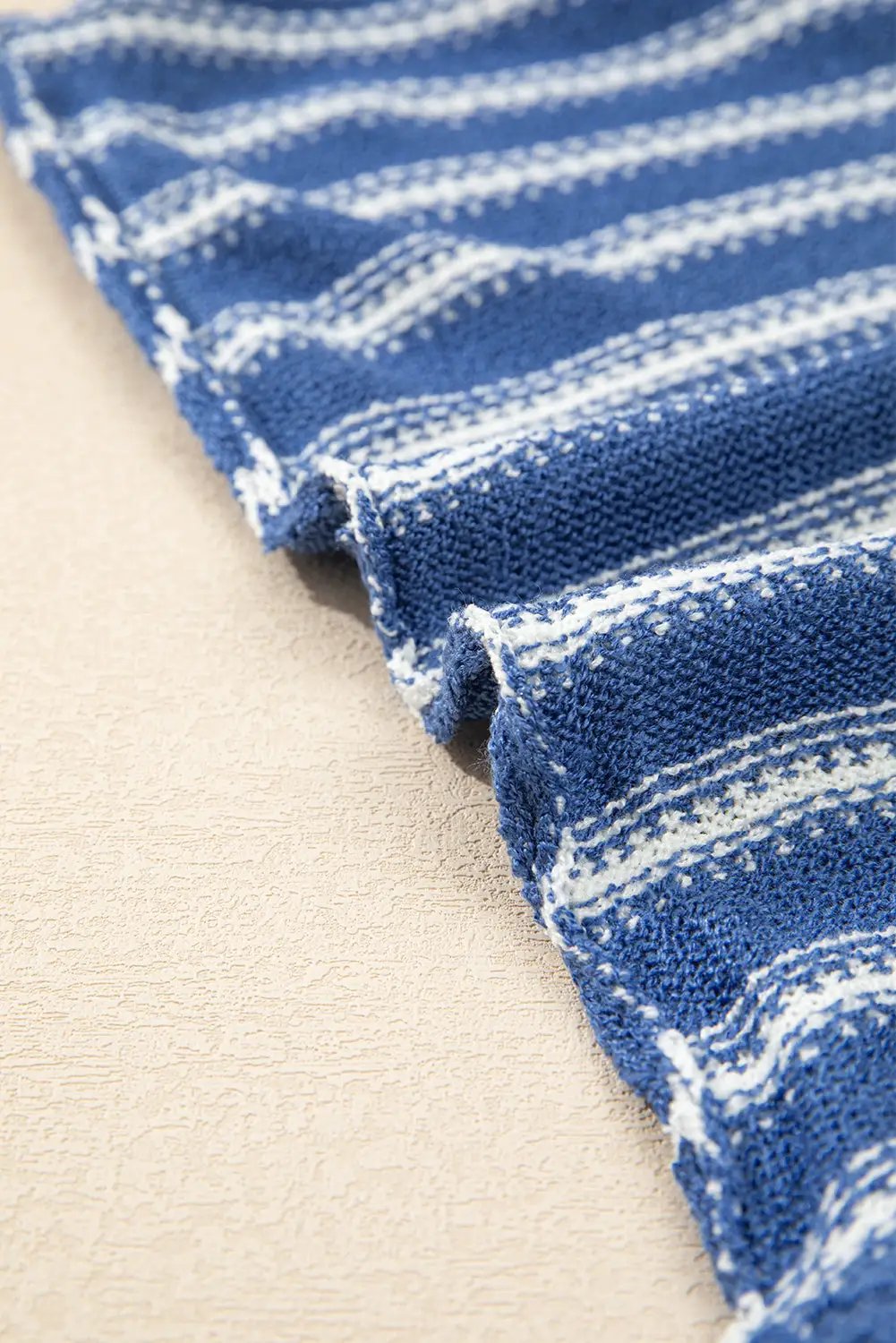 Grateful Threads Boutique Plus Size Blue Striped Drop Shoulder Sweater - Sweaters Sky Blue Stripe Drop Shoulder Casual Sweater