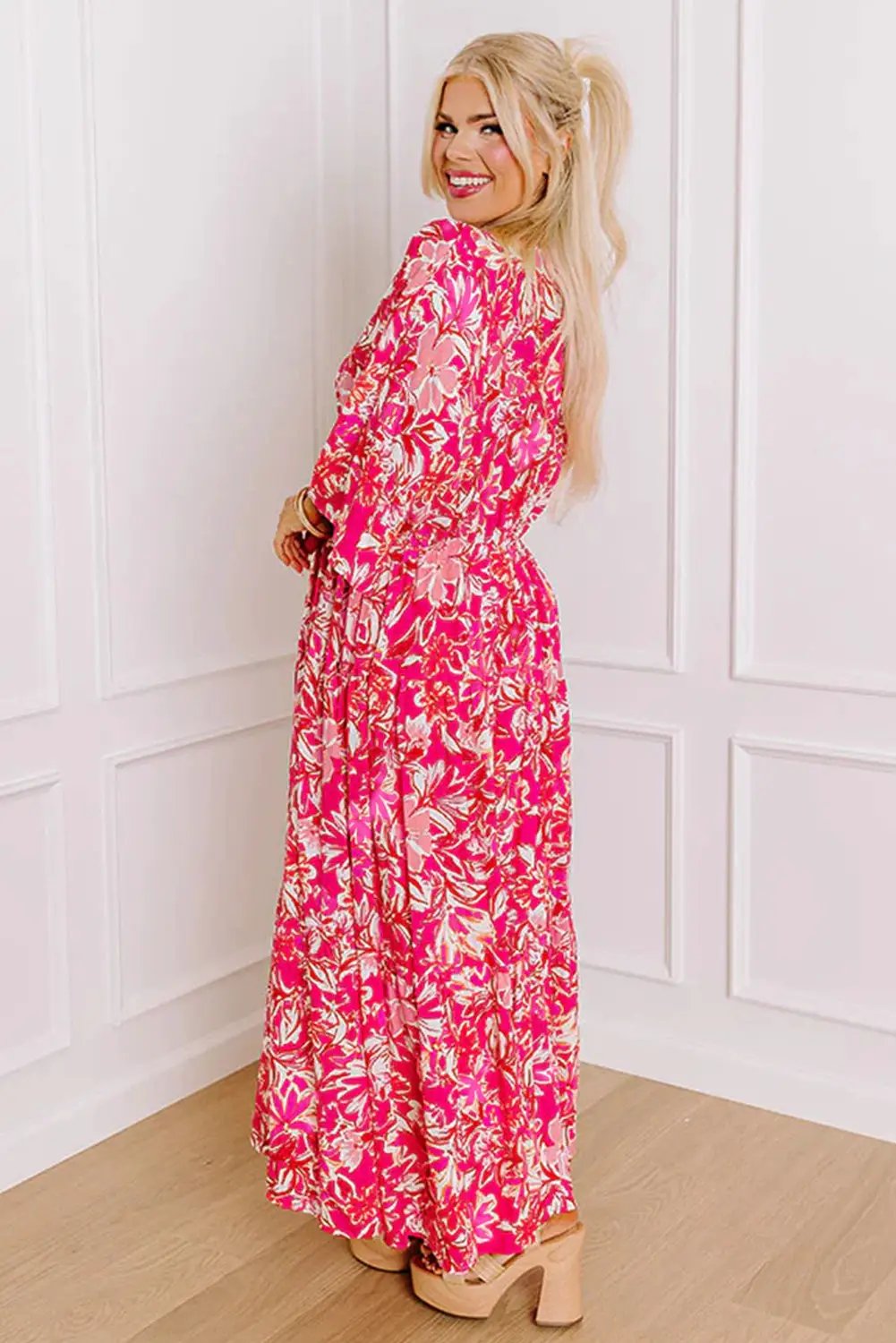 Grateful Threads Boutique Rose Floral Maxi Dress PLUS - Dresses floral maxi plus size dress