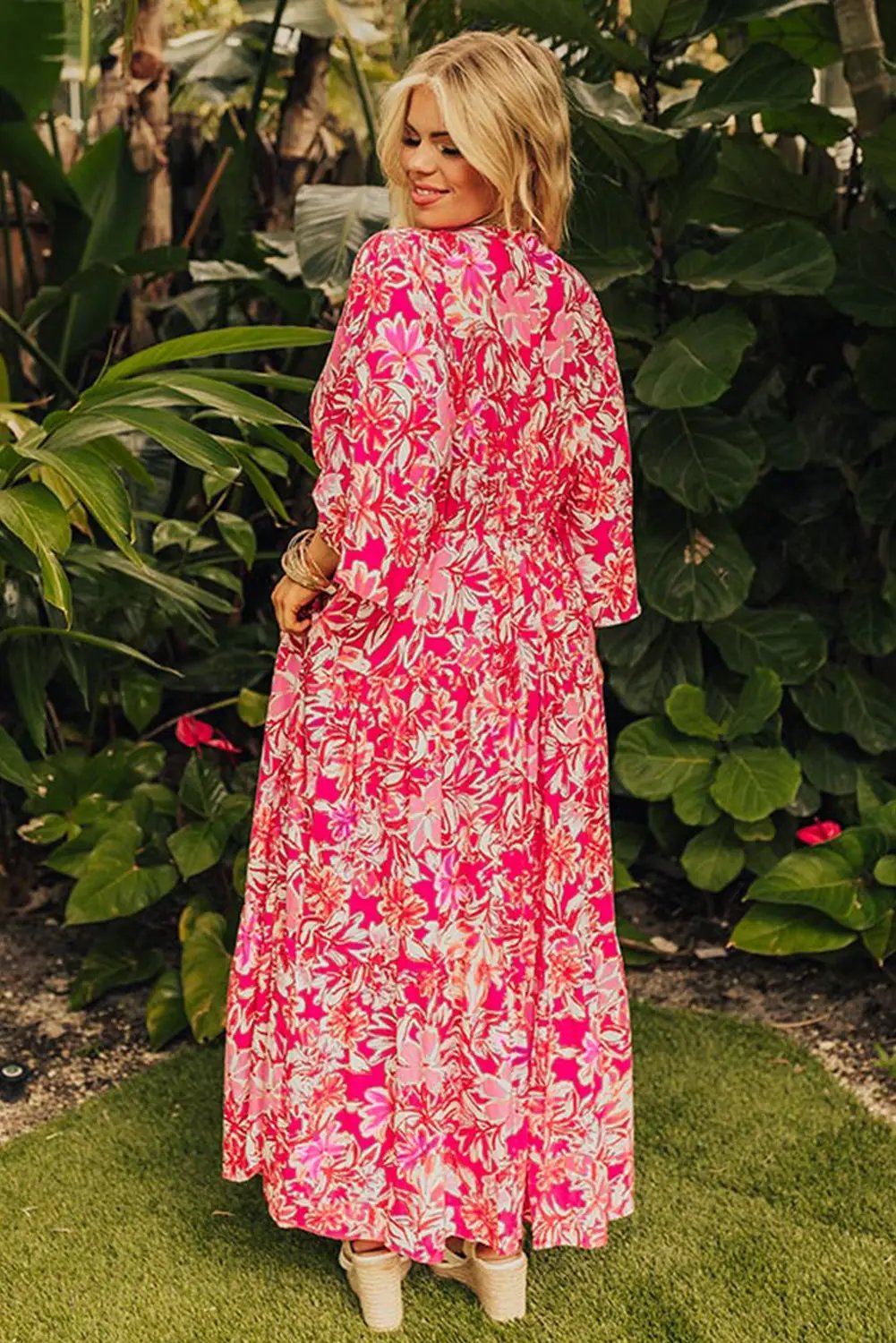 Grateful Threads Boutique Rose Floral Maxi Dress PLUS - Dresses floral maxi plus size dress