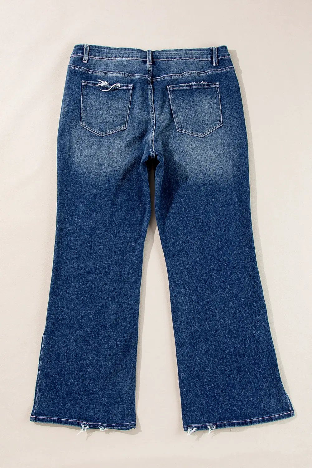 Grateful Threads Boutique Dirty Blue Plus Size High Waist Side Slits Flare Jeans - Jeans