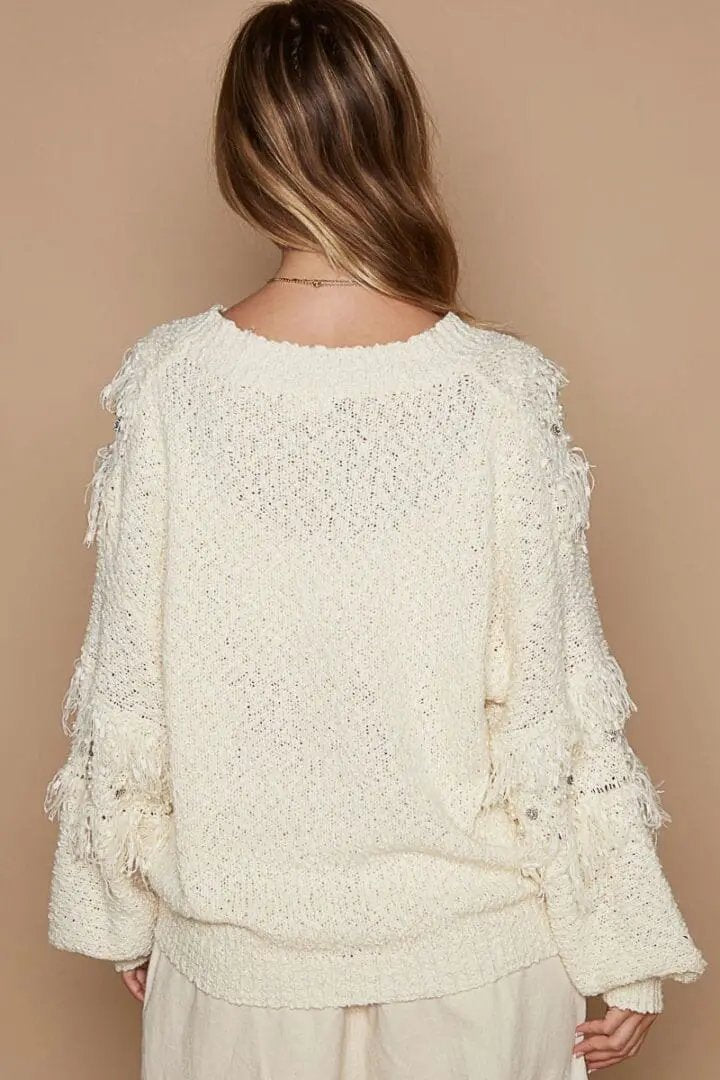 POL POL Pearl Stud Sweater - Sweaters