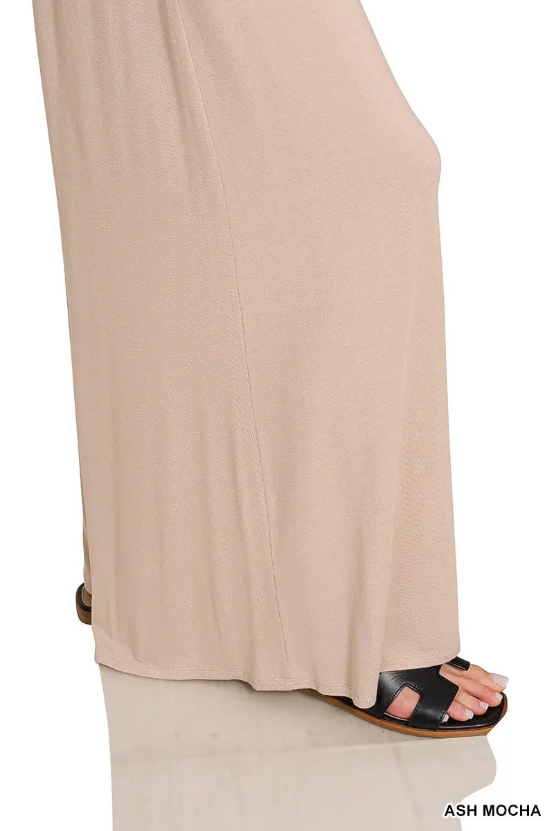 Zenana The Zenana Smocked Waist Wide Leg Palazzo Pants - Pants