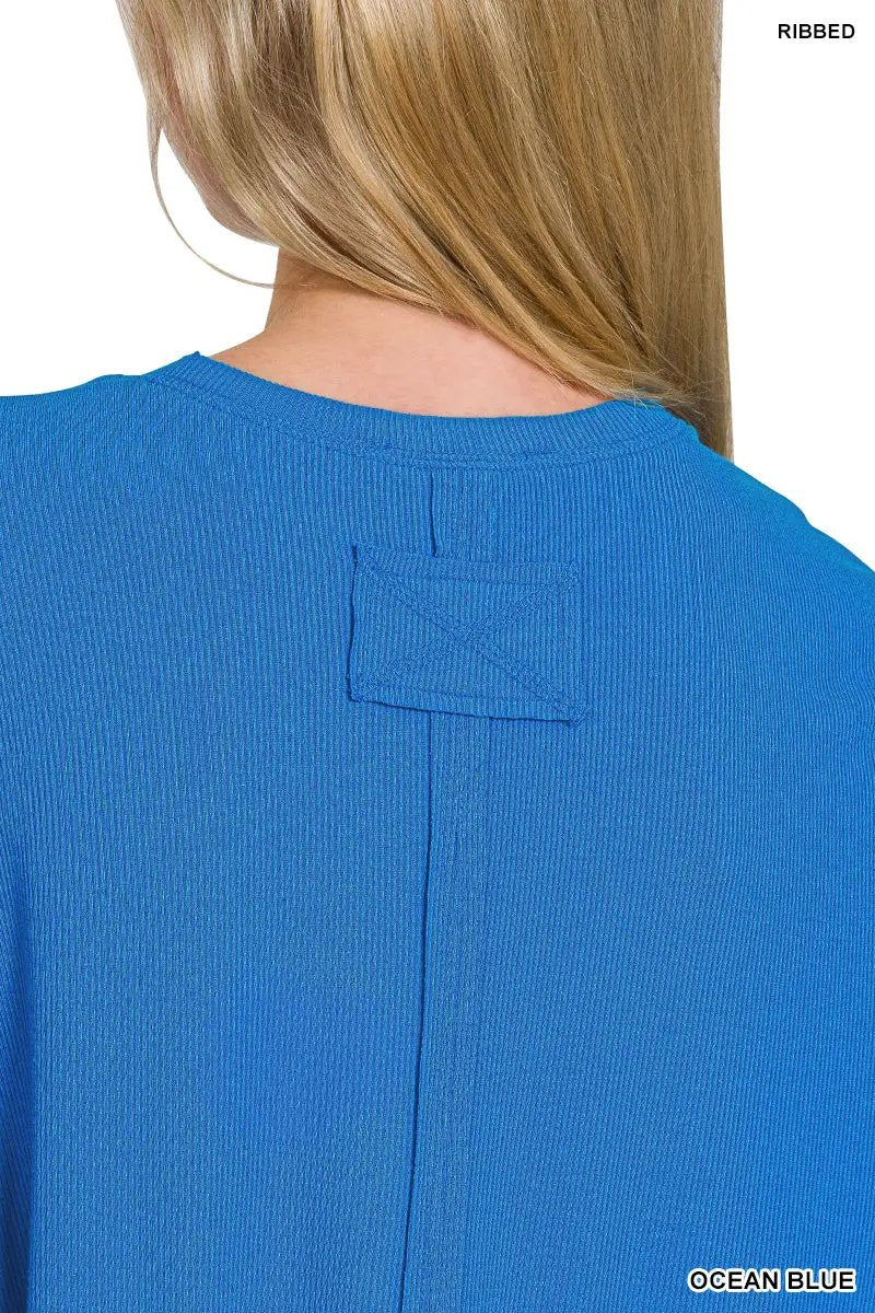 Zenana Zenana Oversized Ribbed Round Neck Short Sleeve Tee - T-Shirts Zenana Oversized Ribbed Round Neck Short Sleeve Tee