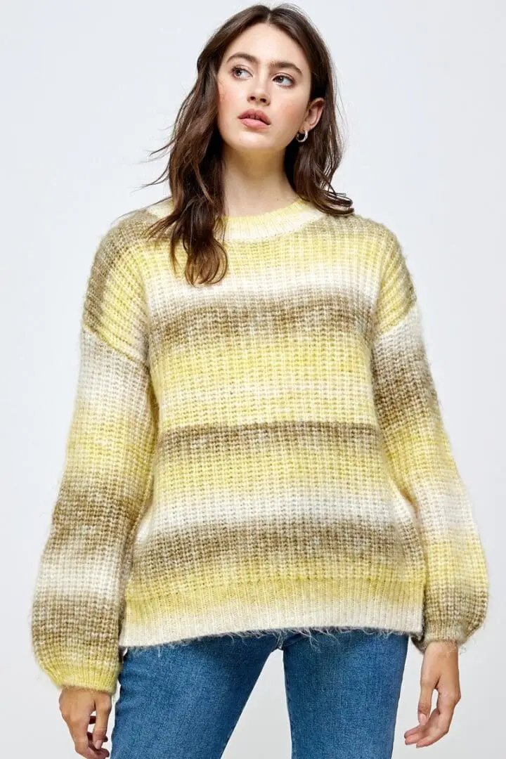 Sewn + Seen Stripe Print Sweater - Sweaters
