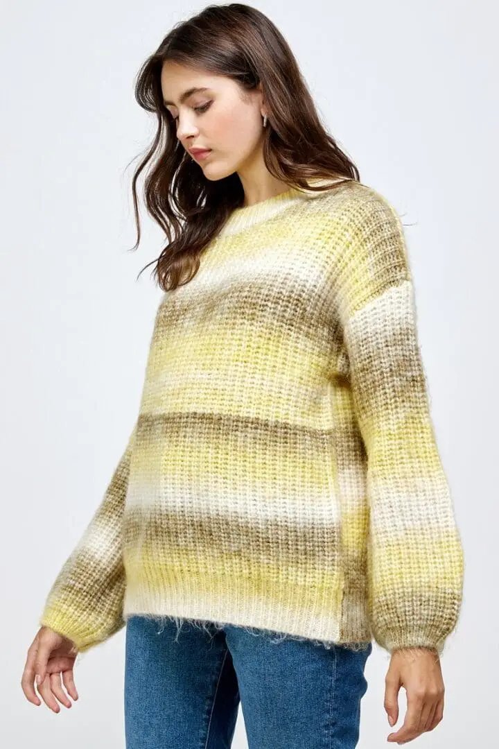 Sewn + Seen Stripe Print Sweater - Sweaters