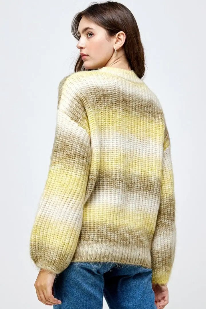 Sewn + Seen Stripe Print Sweater - Sweaters