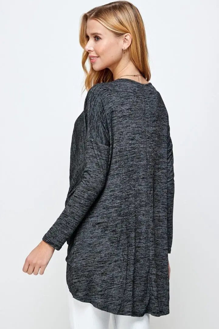Sewn + Seen Long Sleeve Twist Front Top – Chic Detail for Effortless Looks - Clothing Tops