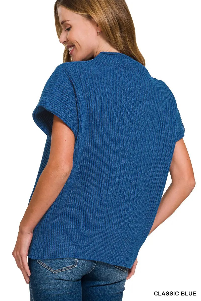 Zenana Zenana Power Shoulder Mock Neck Sweater - Sweaters Zenana Power Shoulder Mock Neck Sweater
