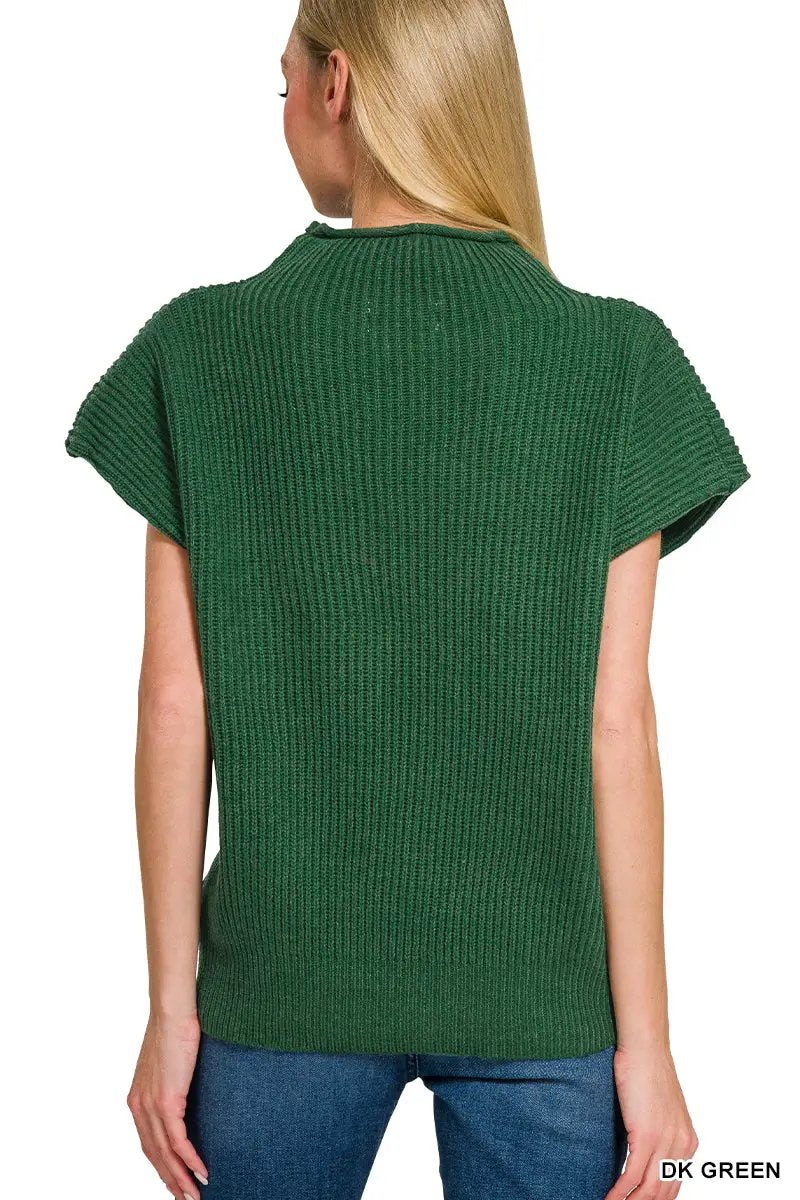 Zenana Zenana Power Shoulder Mock Neck Sweater - Sweaters Zenana Power Shoulder Mock Neck Sweater
