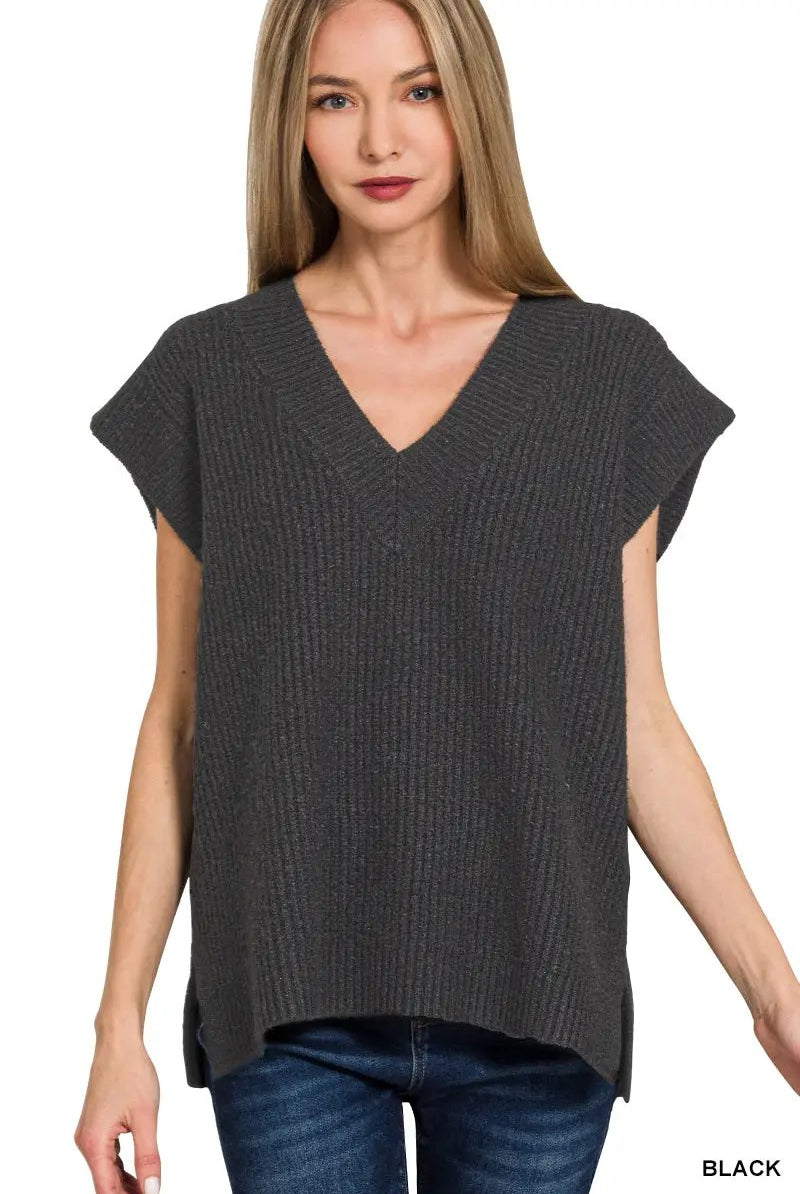 Zenana Zenana V-Neck Sweater Vest - Sweaters Zenana V-Neck Sweater Vest