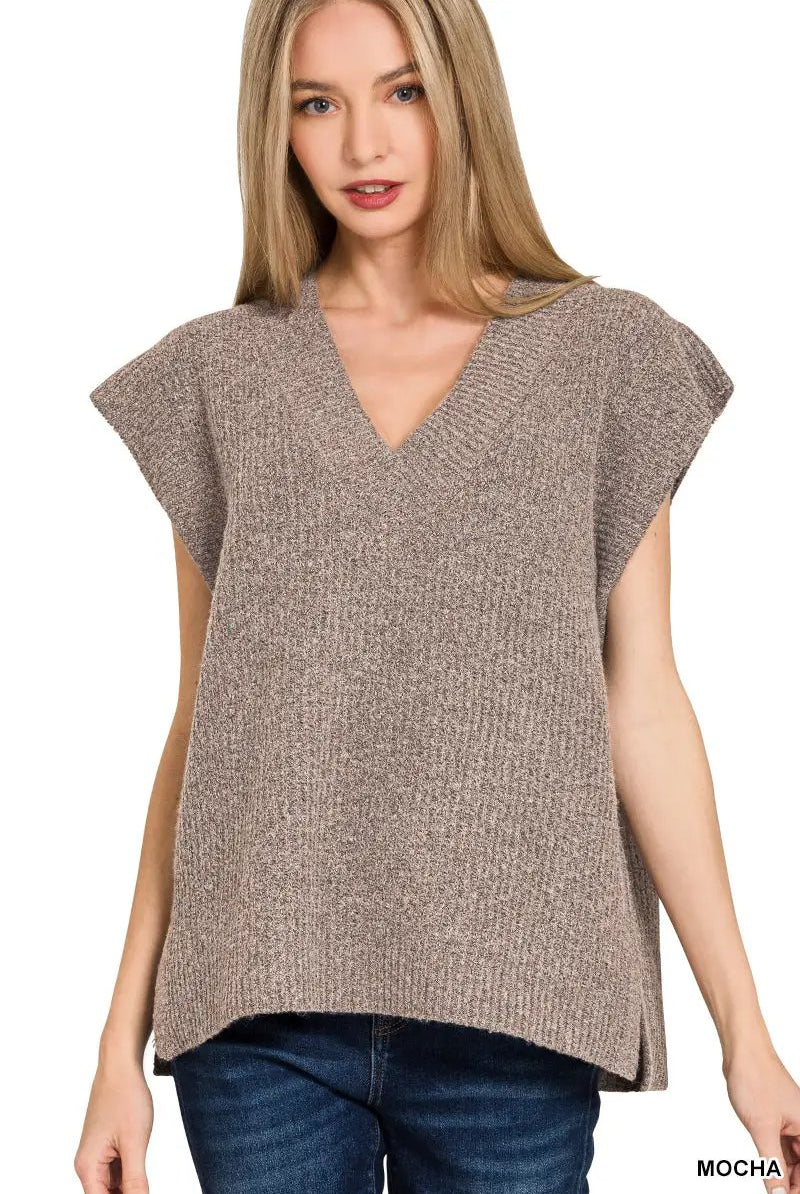 Zenana Zenana V-Neck Sweater Vest - Sweaters Zenana V-Neck Sweater Vest