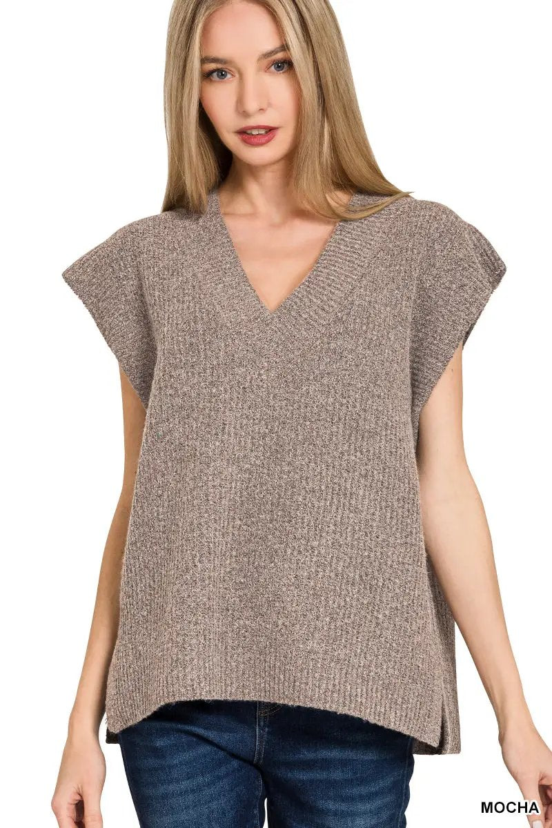 Zenana Zenana V-Neck Sweater Vest - Sweaters Zenana V-Neck Sweater Vest