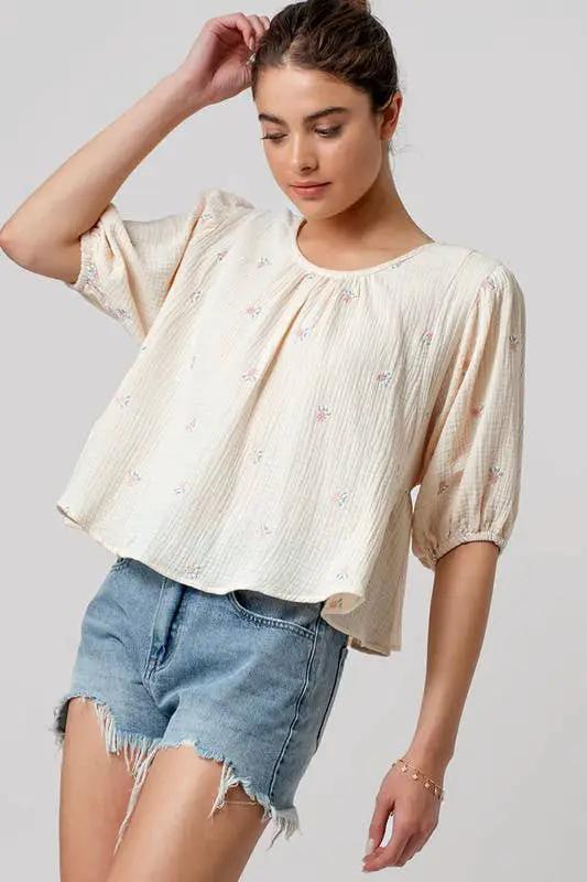 Urban Daizy Blown Away Gauze Blouse - Blouses