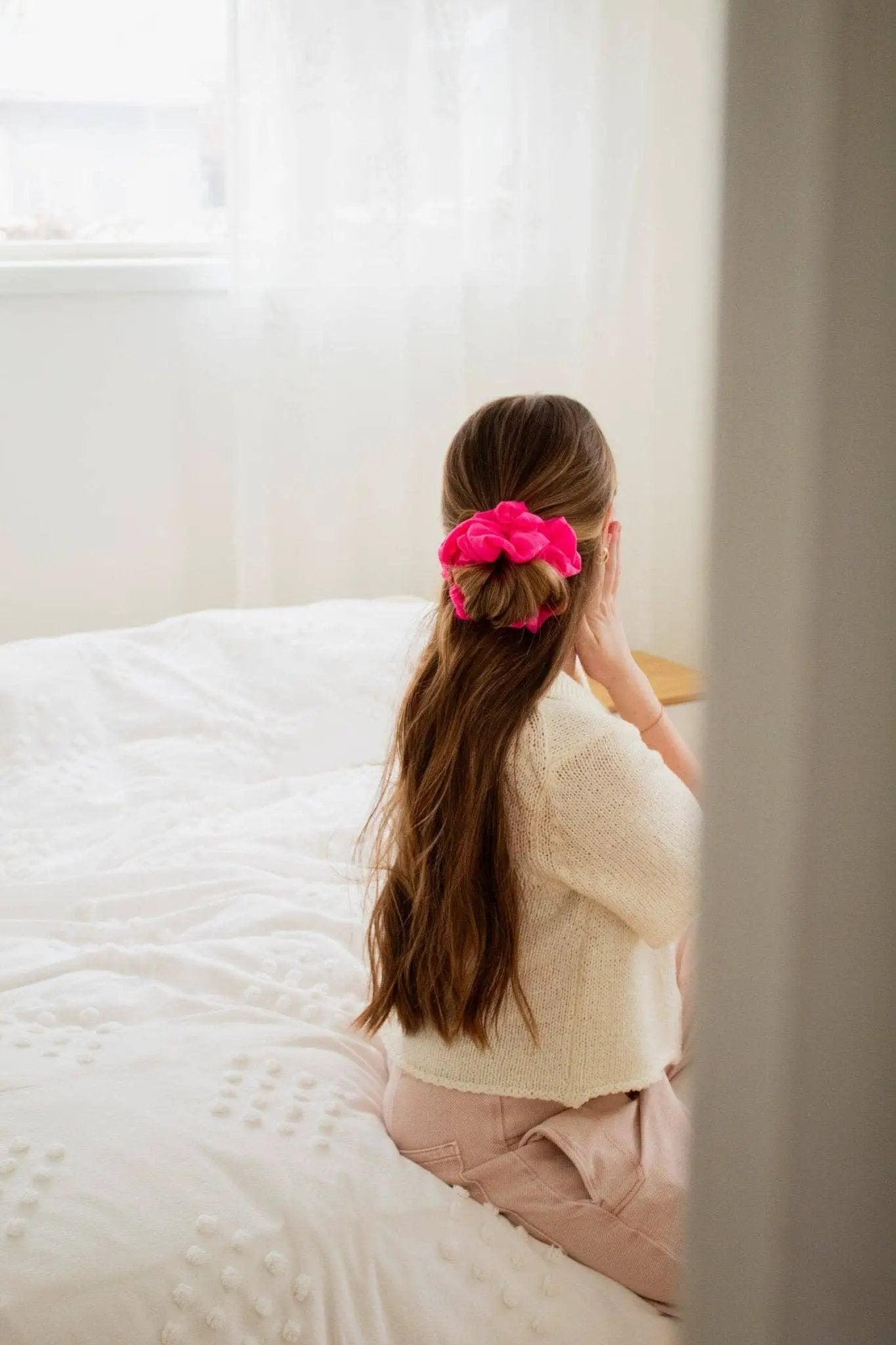 Shop ANDi The French Fuchsia Jumbo Scrunchie - Ponytail Holders