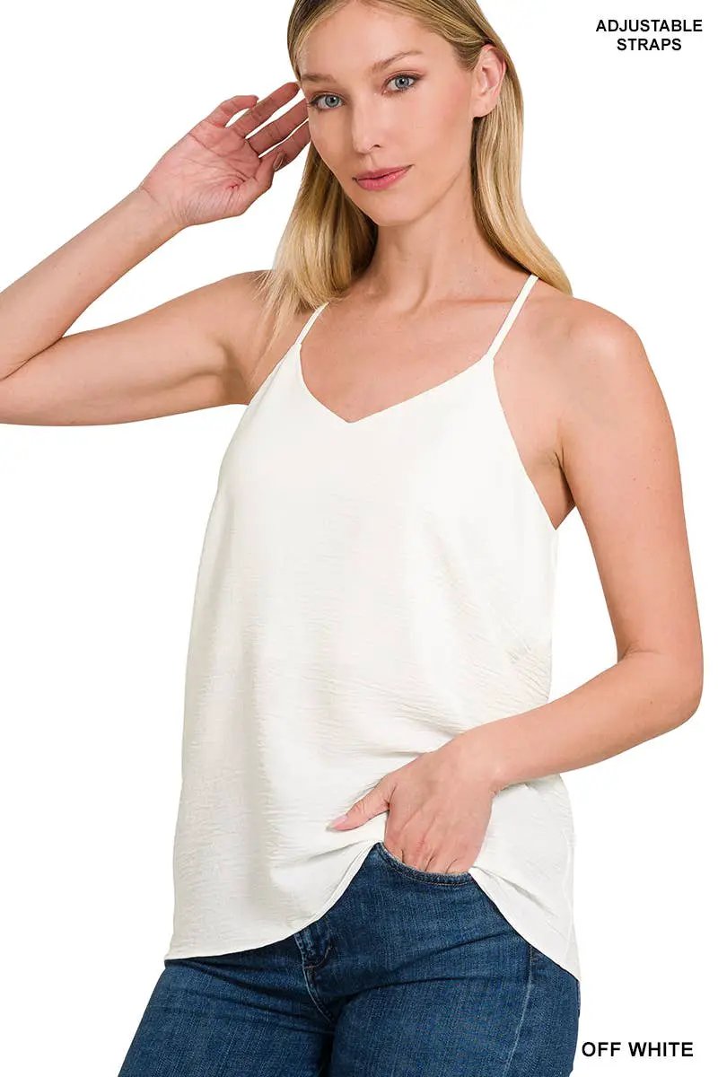 Zenana Zenana Adjustable Strap V-Neck Cami Top - Camisoles Adjustable strap v neck cami top