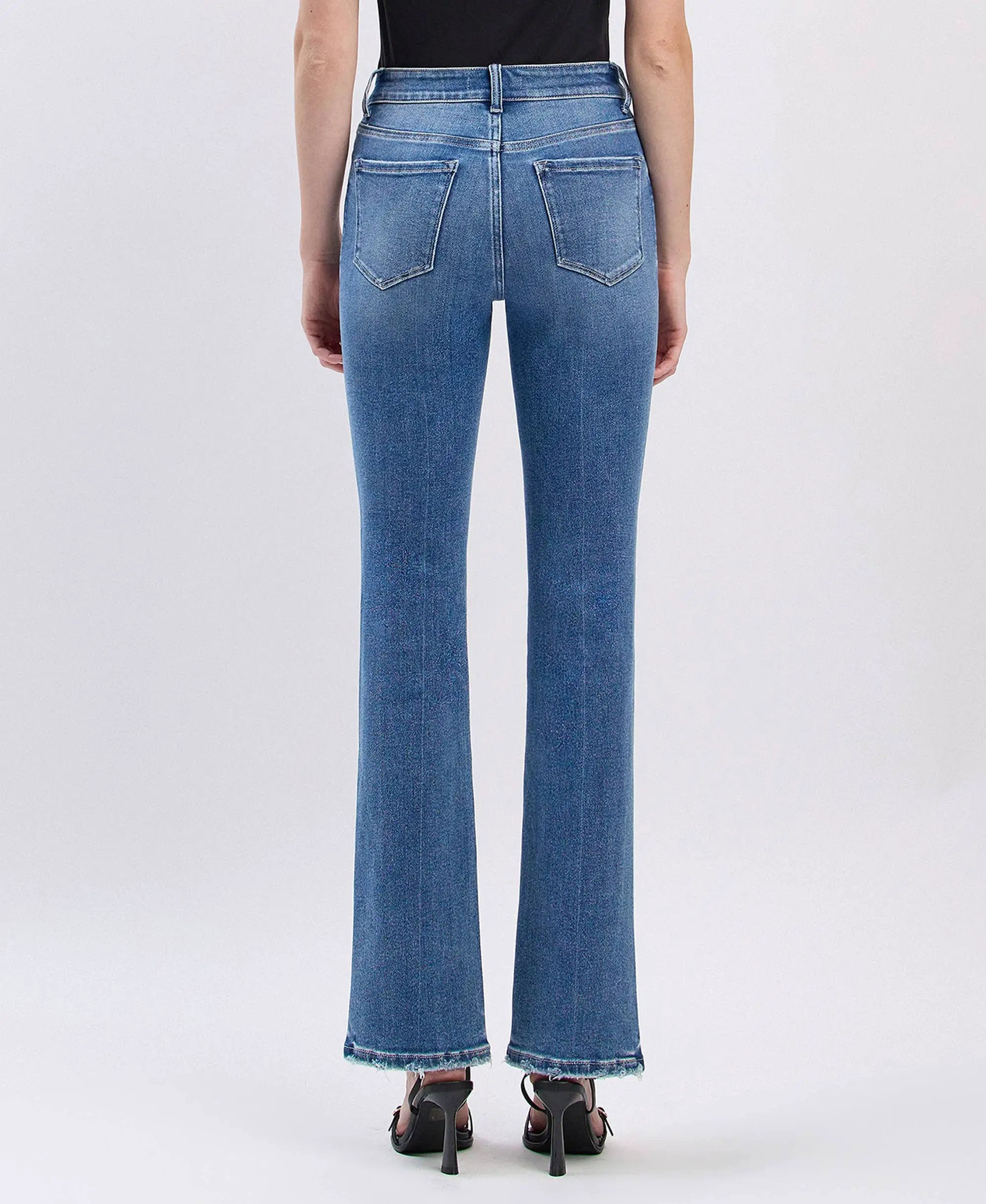 VERVET by FLYING MONKEY Vervet High Rise Full Length Bootcut Denim Jeans - Jeans