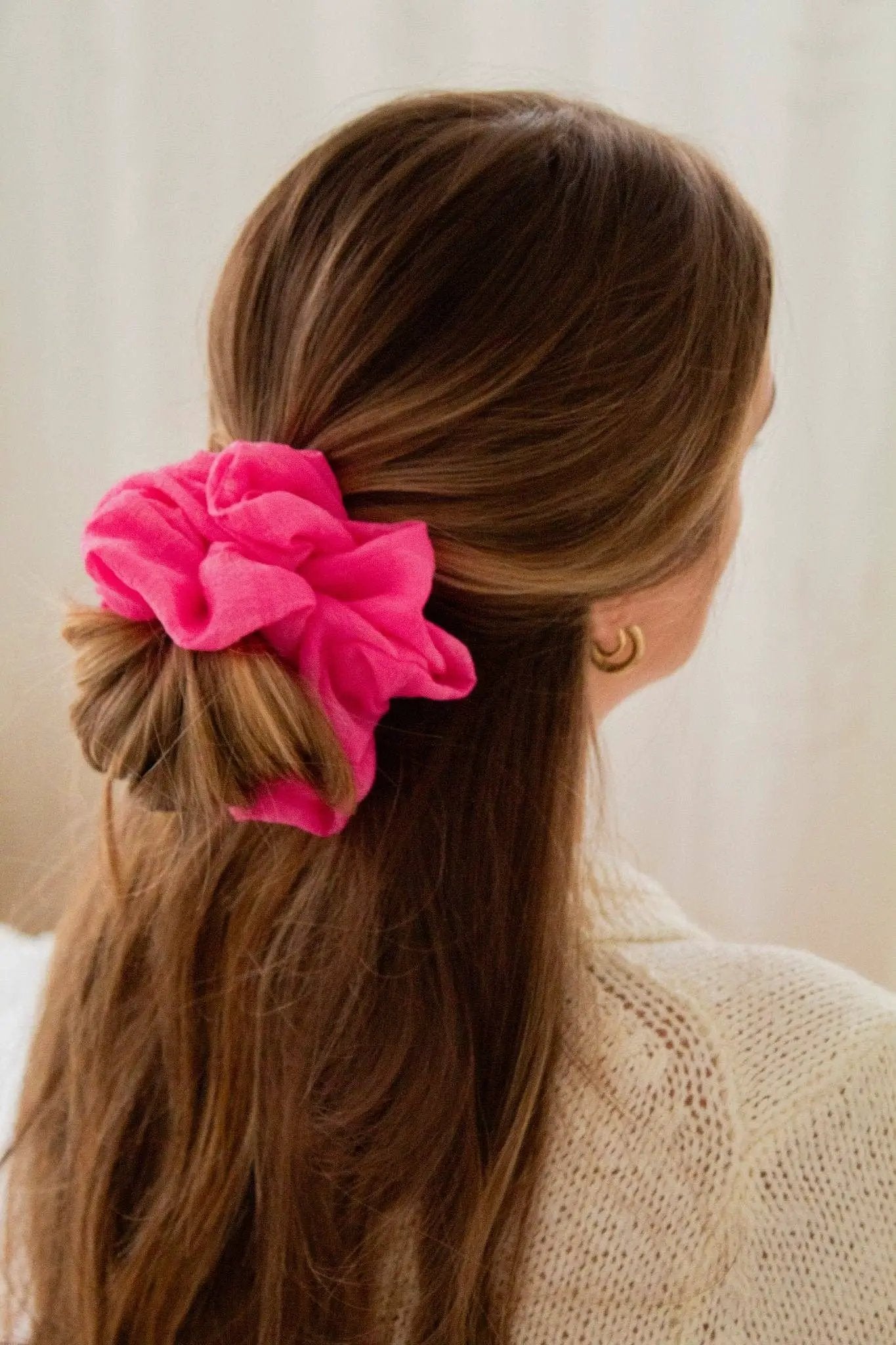 Shop ANDi The French Fuchsia Jumbo Scrunchie - Ponytail Holders