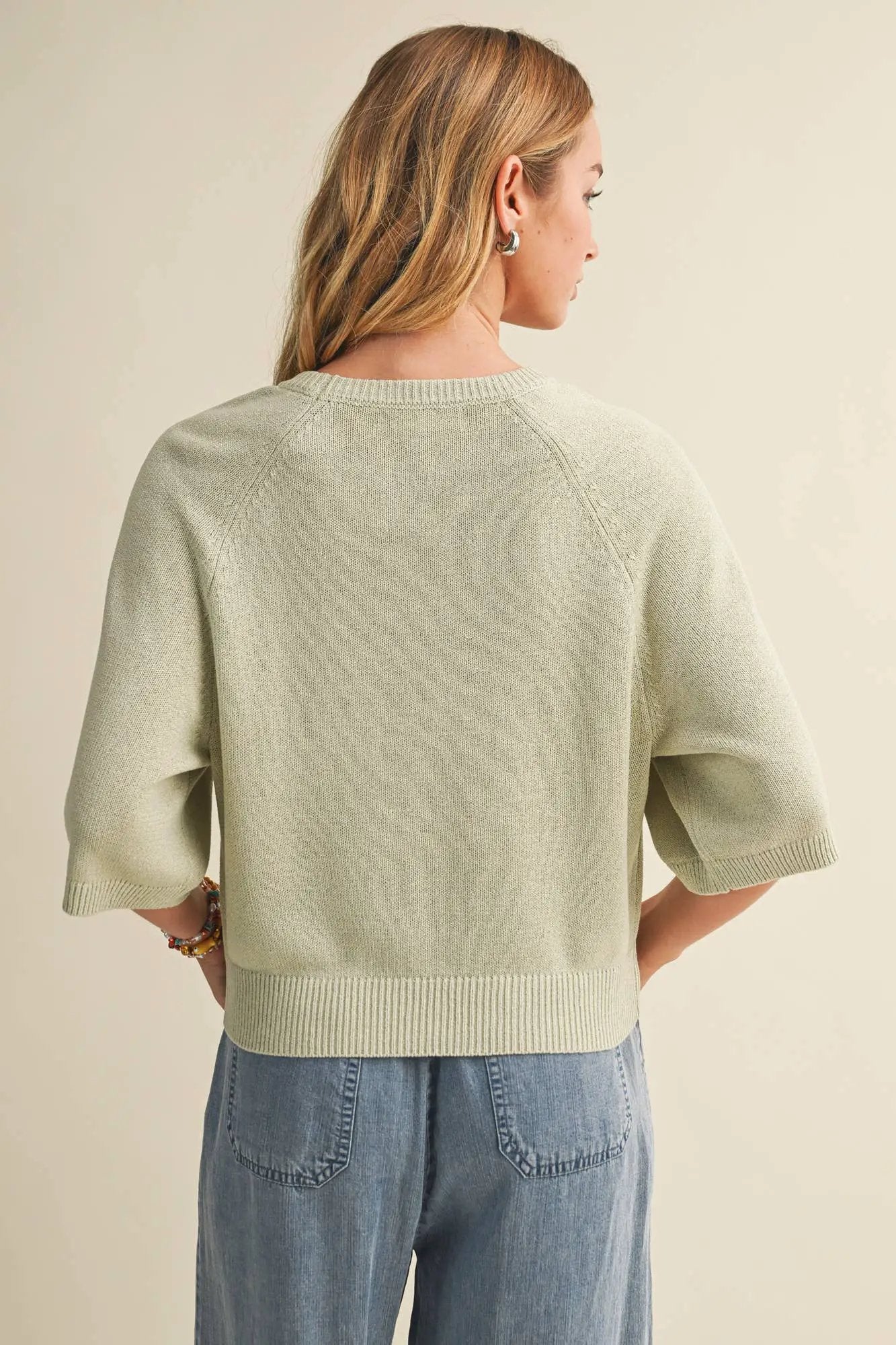 Mustard Seed Mustard Seed - RAGLAN SHORT SLEEVE SWEATER - Sweaters