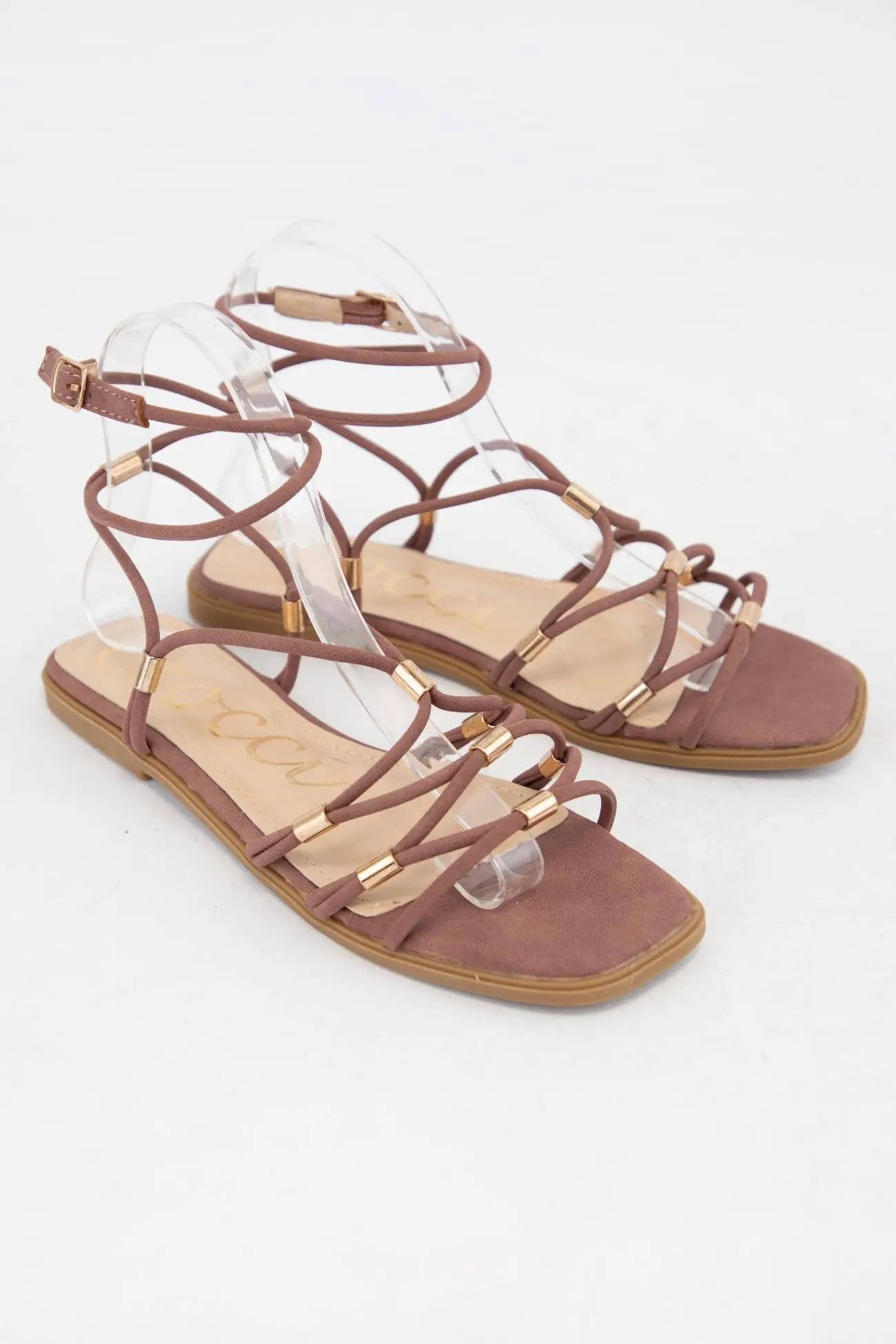 CCOCCI The Mauve Moment Strappy Gladiator Sandals - Sandals