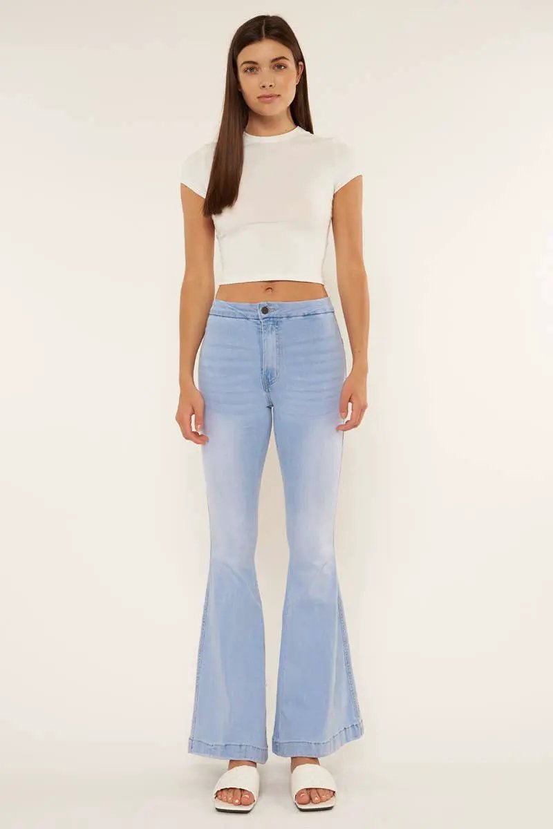 Nature Denim The High Rise 80’s Flare: Light Wash - Jeans